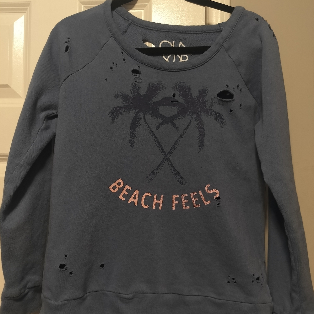 Chaser 'Beach Feels' Distressed Sweatshirt